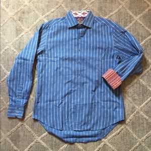 Robert Graham Stripped Stripped Shirt Sz Mens Med
